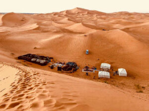 Sleeping in the Moroccan desert