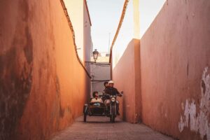 unusual activity Marrakech side car in a small alley